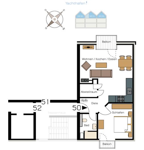Grundriss der Wohnung "50"