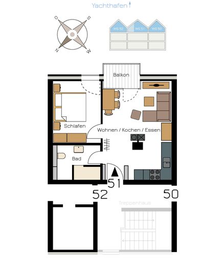 Grundriss der Wohnung "51"