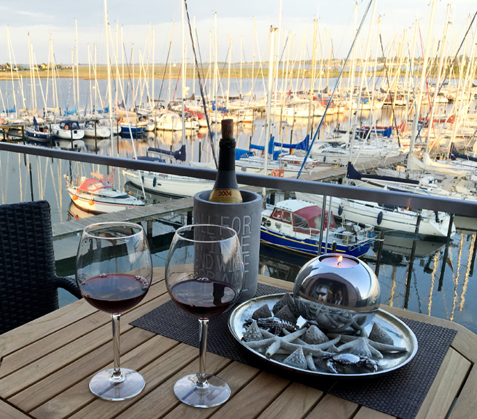 Ausblick der Ferienwohnung "Yachthafenblick" in Heiligenhafen